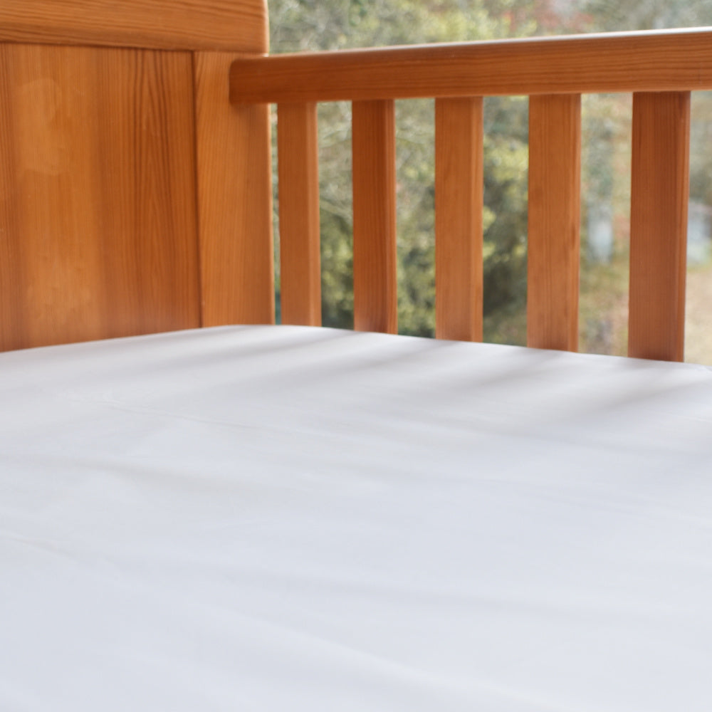 White Sateen finish Cotbed Sheet - Fitted