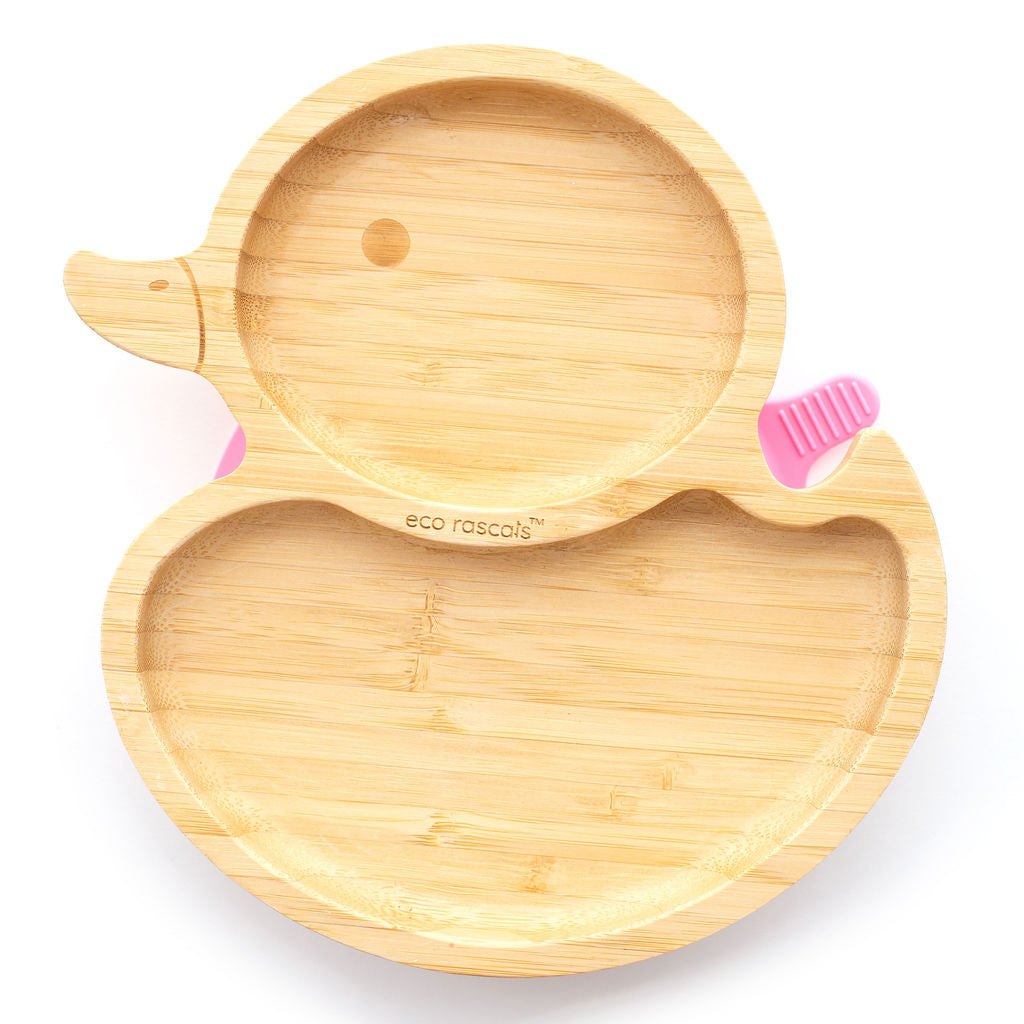 Bamboo Suction and Section Duck Plate in Pink