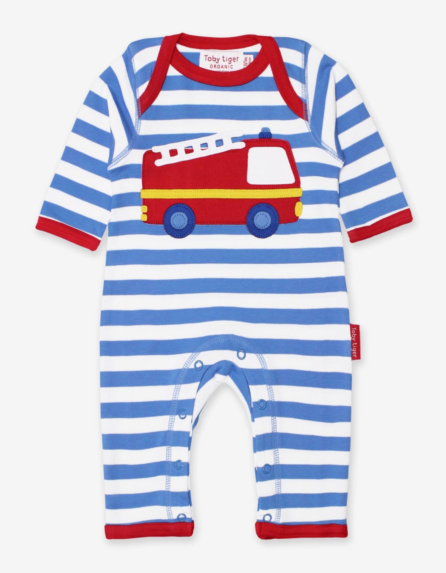Organic Fire Engine Applique Sleepsuit