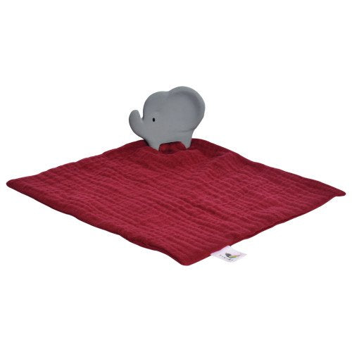 Elephant Organic Cotton Comforter With Natural Rubber Teether