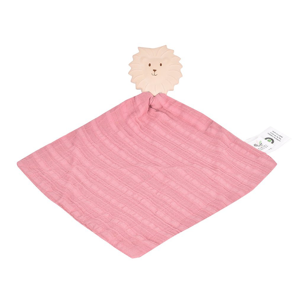 Lion Organic Cotton Comforter With Natural Rubber Teether