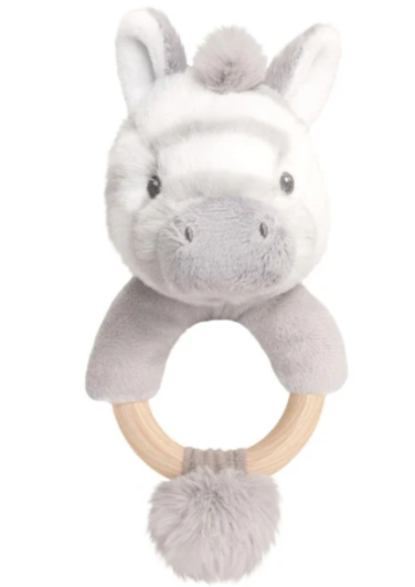 Keeleco Cuddle Zebra Ring Rattle - 14cm