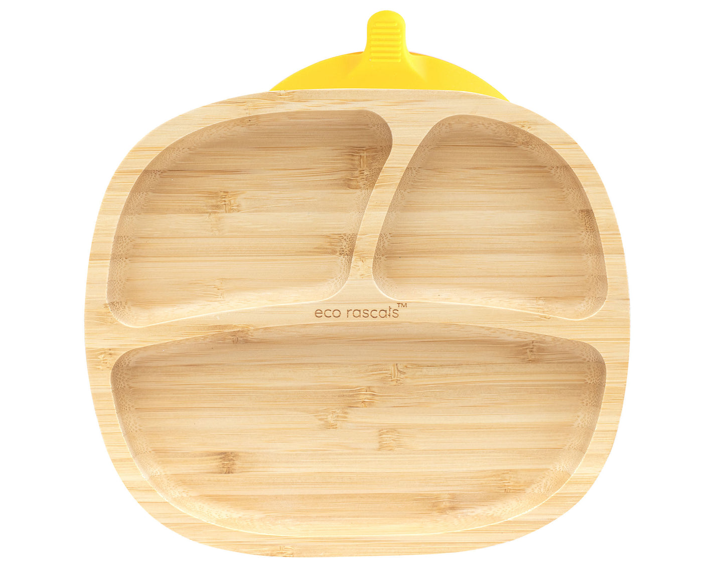 Bamboo Suction and Section Toddler Plate in Yellow